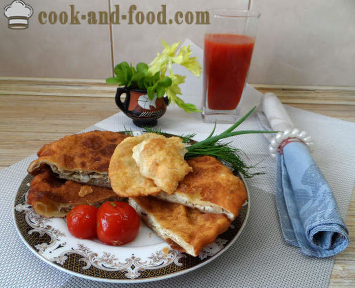 Πίτες με κρέας και τυρί στα ελληνικά - πώς να κάνει πίτες στο σπίτι, βήμα προς βήμα φωτογραφίες συνταγή