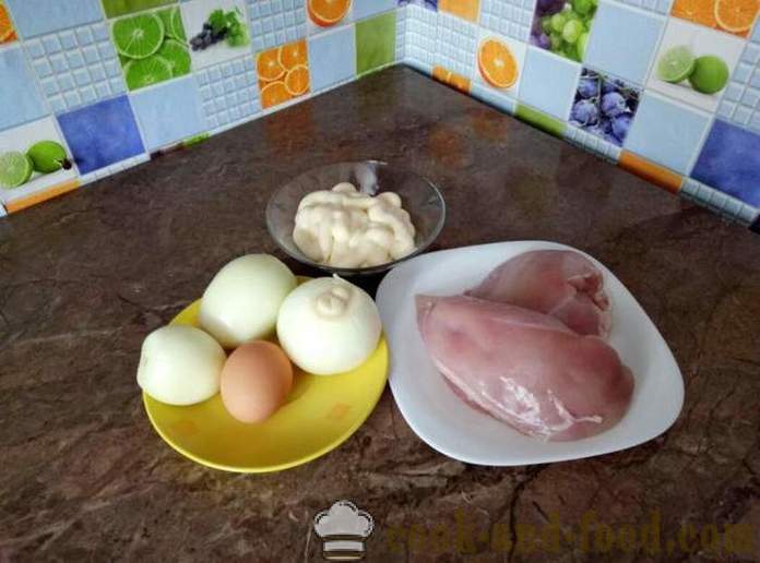 Γρήγορη μπιφτέκι κιμά κοτόπουλο με μαγιονέζα - το πώς να μαγειρεύουν χάμπουργκερ κιμά κοτόπουλου, με μια βήμα προς βήμα φωτογραφίες συνταγή