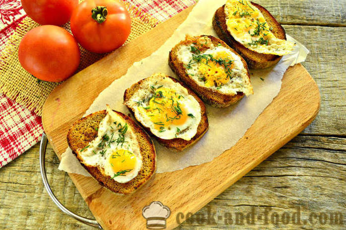 Γαλλικά τοστ με αυγό και λαχανικά σε ένα τηγάνι - πώς να κάνει μια πρόποση με ένα αυγό για πρωινό, ένα βήμα προς βήμα φωτογραφίες συνταγή