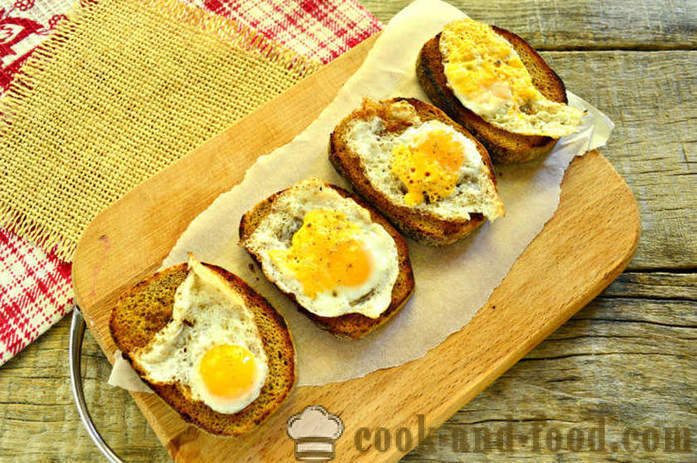Γαλλικά τοστ με αυγό και λαχανικά σε ένα τηγάνι - πώς να κάνει μια πρόποση με ένα αυγό για πρωινό, ένα βήμα προς βήμα φωτογραφίες συνταγή