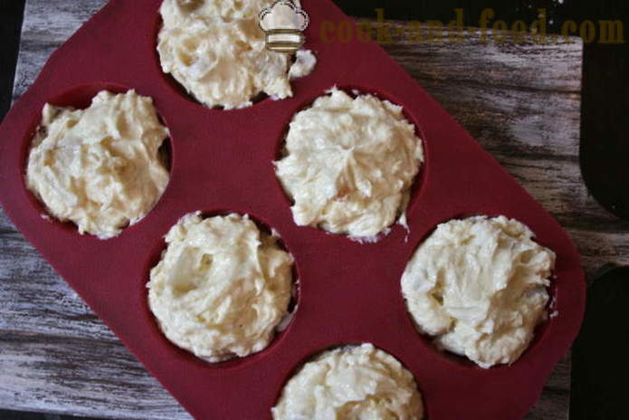 Muffins Τυρί σε καλούπια σιλικόνης - πώς να ψήνουν ένα κέικ τυρί στο φούρνο, με μια βήμα προς βήμα φωτογραφίες συνταγή