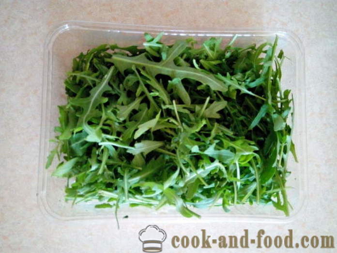 Η πιο νόστιμη σαλάτα με ρόκα και λαχανικά - πώς να προετοιμάσει μια σαλάτα από ρόκα, μια βήμα προς βήμα φωτογραφίες συνταγή