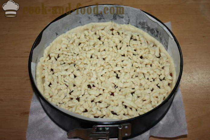 Sand πίτα με μαρμελάδα και ψίχα - πώς να κάνει ένα κέικ άμμο με μαρμελάδα, μαρμελάδα, ένα βήμα προς βήμα φωτογραφίες συνταγή