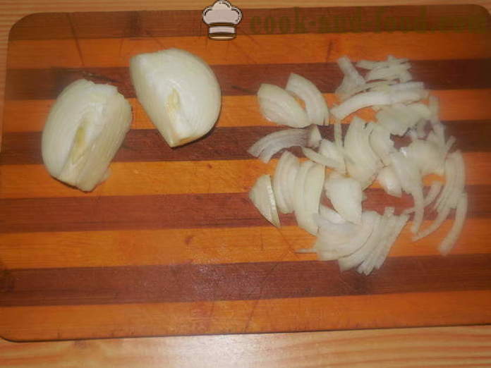 Ζυμαρικά χωρίς κρέας με πρώτες πατάτες και κρεμμύδια - πώς να μαγειρεύουν ζυμαρικά με πρώτες πατάτες, μια βήμα προς βήμα φωτογραφίες συνταγή