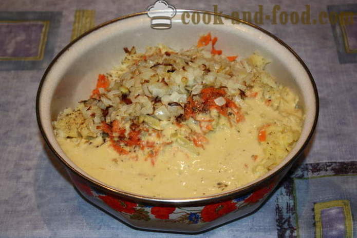 Μπουρέκια πατάτας με κρεμμύδια και τα καρότα - πώς να μαγειρεύουν μια μπιφτέκια πατάτες βραστές πατάτες, με μια βήμα προς βήμα φωτογραφίες συνταγή