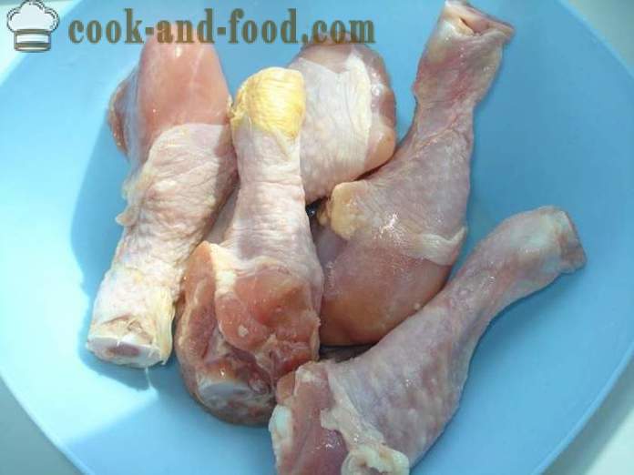 Πόδια Ψητό κοτόπουλο σε multivarka - πώς να ψήνουν τα πόδια κοτόπουλου σε multivarka, βήμα προς βήμα φωτογραφίες συνταγή