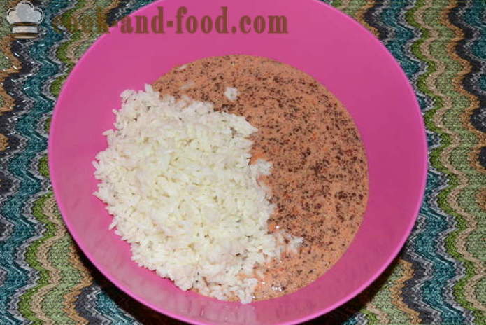 Delicious κατσαρόλα του ήπατος με ρύζι - πώς να μαγειρεύουν το ήπαρ κατσαρόλα στο φούρνο, με μια βήμα προς βήμα φωτογραφίες συνταγή