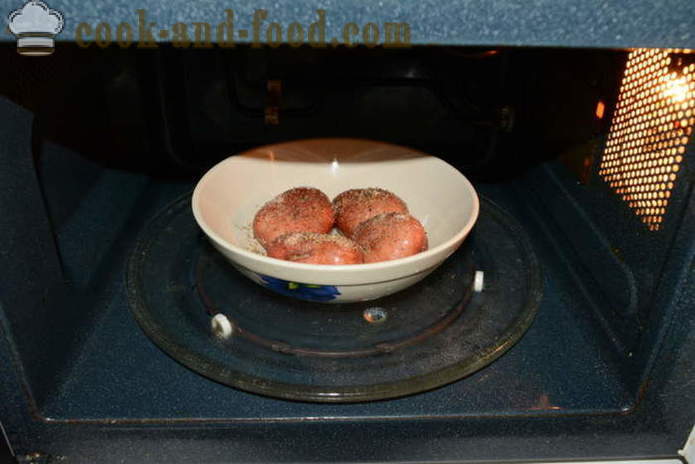 Γρήγορη ψητή πατάτα στο φούρνο μικροκυμάτων - πόσο νόστιμα ψητά πατάτες στο φούρνο μικροκυμάτων στο δέρμα, με μια βήμα προς βήμα φωτογραφίες συνταγή