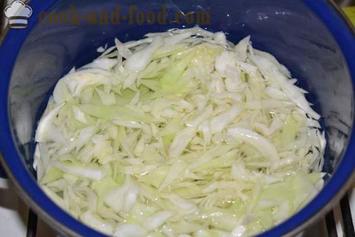 Lazy λαχανοντολμάδες με κιμά και ρύζι - πώς να κάνει τεμπέληδες λαχανοντολμάδες με κιμά και λάχανο, βήμα προς βήμα φωτογραφίες συνταγή