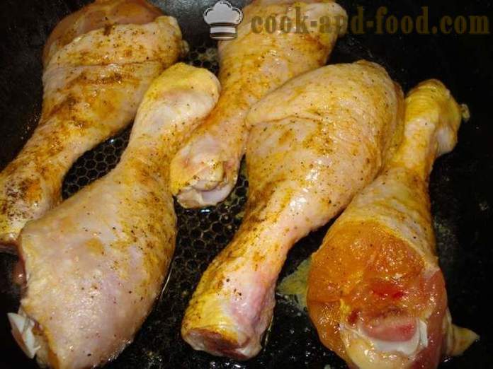 Κοτόπουλο κνήμη σε σάλτσα σόγιας - τόσο νόστιμο για να μαγειρέψουν μπουτάκια κοτόπουλου σε ένα τηγάνι, μια βήμα προς βήμα φωτογραφίες συνταγή