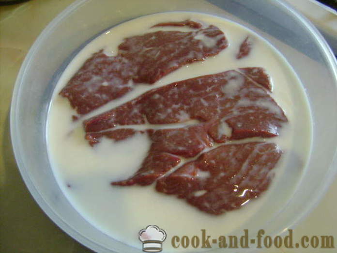 Μαλακό βοδινό συκώτι τηγανητό - πώς να μαγειρεύουν τηγανητό συκώτι βόειο κρέας είναι μαλακό, με μια βήμα προς βήμα φωτογραφίες συνταγή