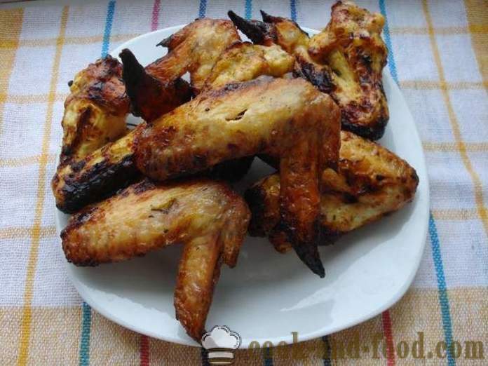 Σουβλάκια από φτερούγες κοτόπουλου - όπως μια νόστιμη μαρινάδα για φτερούγες κοτόπουλου μπάρμπεκιου, βήμα προς βήμα φωτογραφίες συνταγή