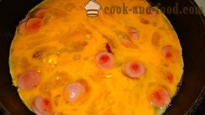 Μεγάλες τηγανητά αυγά με λουκάνικα αυγά στρουθοκαμήλου - πώς να μαγειρεύουν μια ομελέτα από αυγά στρουθοκαμήλου, βήμα προς βήμα φωτογραφίες συνταγή