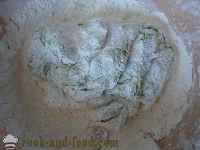Ζύμη για ζυμαρικά στον ατμό στο γιαούρτι και σπανάκι - πώς να προετοιμάσει τη ζύμη για ζυμαρικά στον ατμό, με μια βήμα προς βήμα φωτογραφίες συνταγή