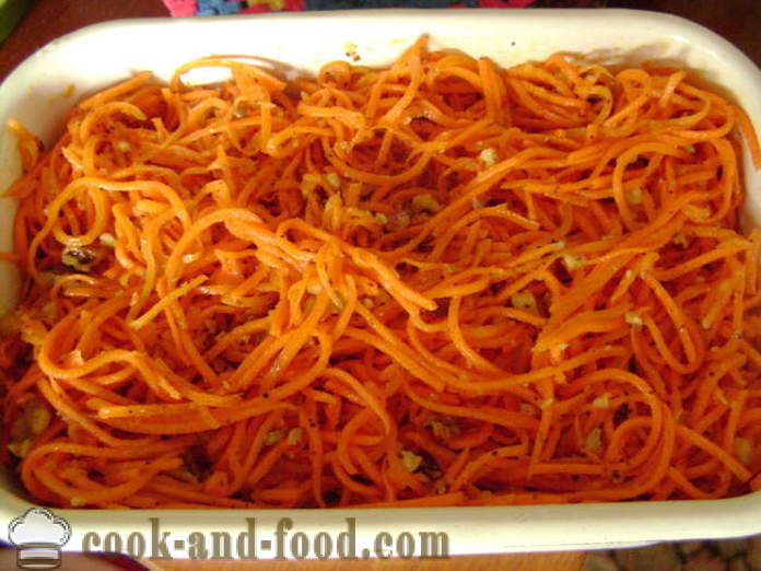 Κορέας σαλάτα με καρότα και καρύδια - πώς να μαγειρέψουν μια νόστιμη σαλάτα με καρότα και τα καρύδια, με μια βήμα προς βήμα φωτογραφίες συνταγή