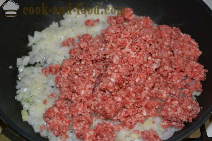 Μακαρόνια κατσαρόλας με κιμά και μπεσαμέλ - πώς να μαγειρεύουν τα ζυμαρικά κατσαρόλα στο φούρνο, με μια βήμα προς βήμα φωτογραφίες συνταγή