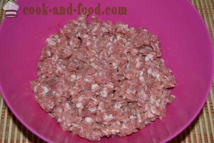 Κρέας φωλιά του κιμά γεμιστό με - πώς να μαγειρεύουν φωλιά κρέας κιμά στο φούρνο, με μια βήμα προς βήμα φωτογραφίες συνταγή