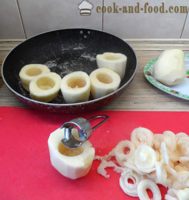 Πατάτες φούρνου γεμιστές με μανιτάρια και τυρί - πώς να μαγειρεύουν πατάτες γεμιστές με μανιτάρια, ένα βήμα προς βήμα φωτογραφίες συνταγή