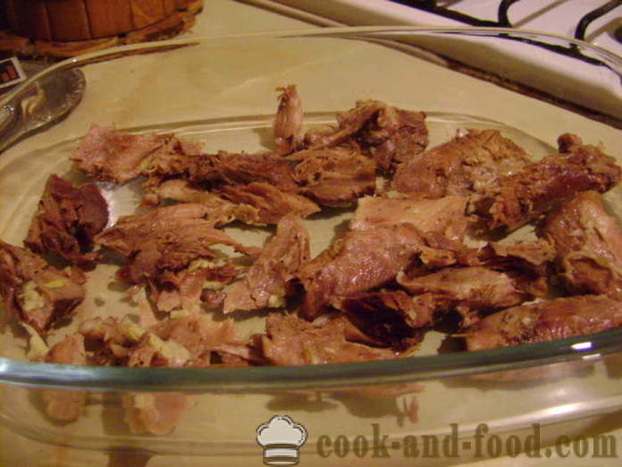 Ζελέ με βάση το κρέας και σπιτικά Brawn - για την προετοιμασία ζελατινοποιημένου με βάση το κρέας και δύναμη να κάνει στο σπίτι, βήμα προς βήμα φωτογραφίες συνταγή