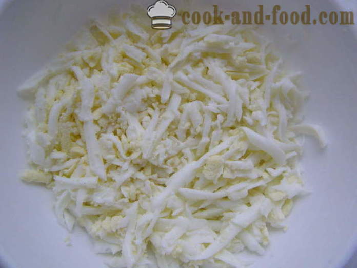 Νόστιμη σαλάτα καβούρι με καλαμπόκι και τα αυγά - πώς να μαγειρεύουν σαλάτα καβούρι με καλαμπόκι γρήγορο και νόστιμο, με μια βήμα προς βήμα φωτογραφίες συνταγή