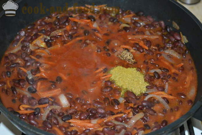 Lobio κόκκινα φασόλια με τα καρότα και lukom- πώς να μαγειρεύουν lobio κόκκινα φασόλια, ένα βήμα προς βήμα φωτογραφίες συνταγή