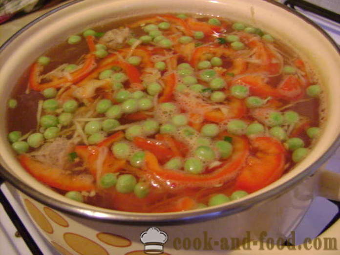 Σούπα λαχανικών με κεφτεδάκια και ζυμαρικά - πώς να μαγειρεύουν τη σούπα με κεφτεδάκια και ζυμαρικά, με μια βήμα προς βήμα φωτογραφίες συνταγή