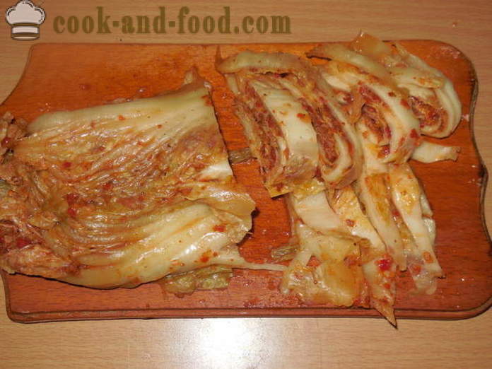 Χοιρινό με kimchi στην Κορέα - kimchi ως τηγανίζουμε με βάση το κρέας, βήμα προς βήμα φωτογραφίες συνταγή