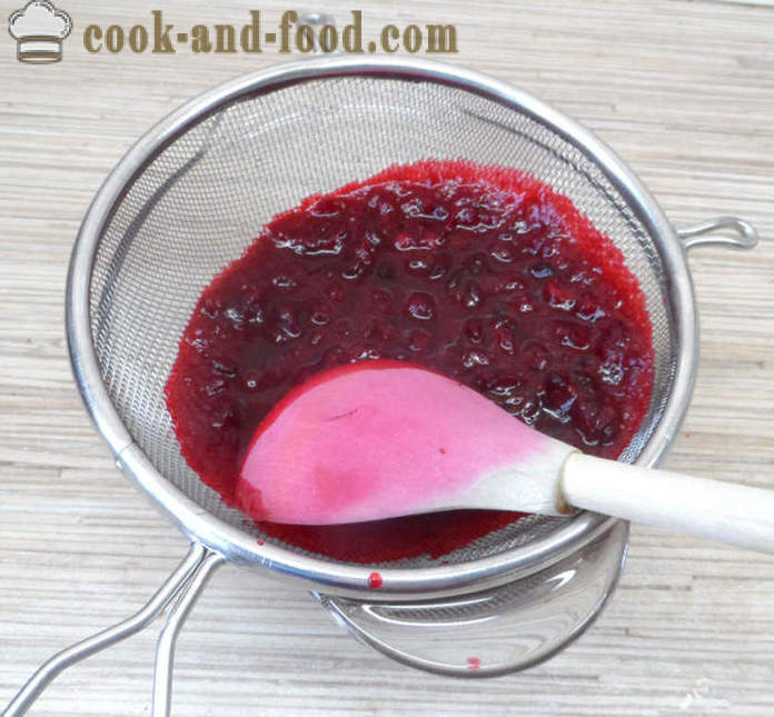 Delicious ζελέ cranberry - πώς να κάνει μούρων ζελέ με ζελατίνη, μια βήμα προς βήμα φωτογραφίες συνταγή