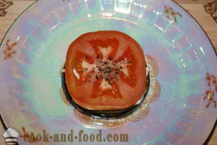 Κρύο ορεκτικό της μελιτζάνας με ντομάτα και μοτσαρέλα - πώς να μαγειρεύουν ορεκτικό της μελιτζάνας σε ένα γιορτινό τραπέζι, ένα βήμα προς βήμα φωτογραφίες συνταγή