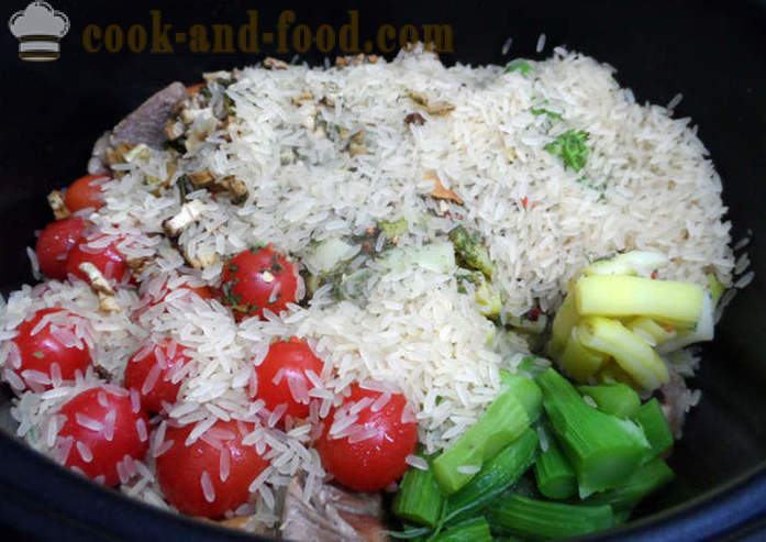 Ριζότο με λαχανικά στο multivarka κατεψυγμένα και αποξηραμένα - πώς να μαγειρεύουν ριζότο με multivarka στο σπίτι, βήμα προς βήμα φωτογραφίες συνταγή