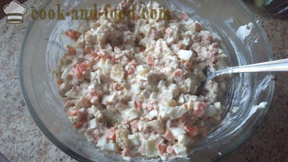 Σαλάτα τόνου με αυγά και πατάτες - πώς να προετοιμάσει μια σαλάτα τόνου σε κονσέρβα, βήμα προς βήμα φωτογραφίες συνταγή
