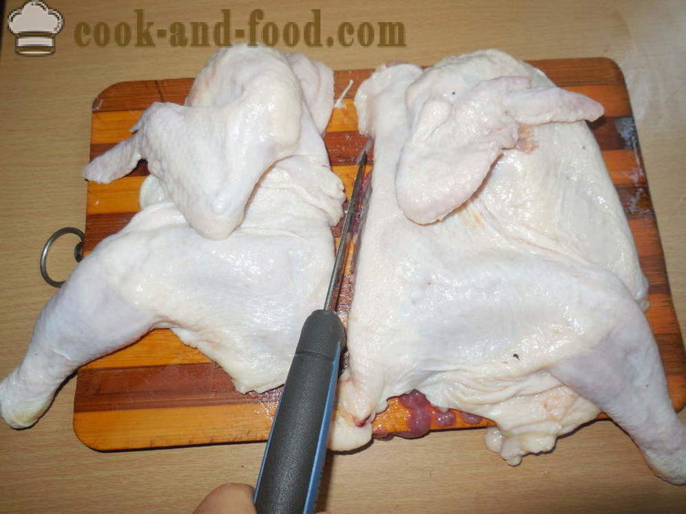 Κοτόπουλο multivarka καπνού - πώς να μαγειρέψουν ένα κοτόπουλο στον καπνό multivarka-κουζίνα, ένα βήμα προς βήμα φωτογραφίες συνταγή