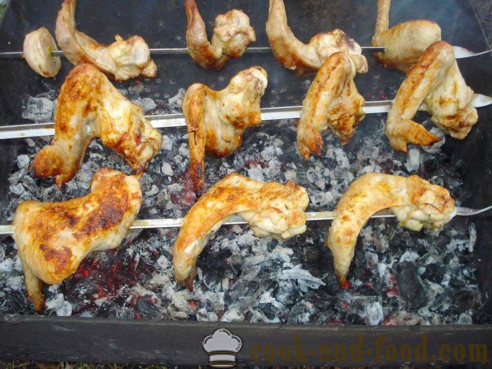 Σουβλάκια από φτερούγες κοτόπουλου - πώς να μαγειρεύουν σουβλάκια από φτερούγες κοτόπουλου, ένα βήμα προς βήμα φωτογραφίες συνταγή