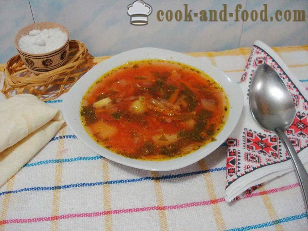 Σούπα λαχανικών με λάπαθο - πώς να μαγειρεύουν σούπα με λάπαθο, ένα βήμα προς βήμα φωτογραφίες συνταγή
