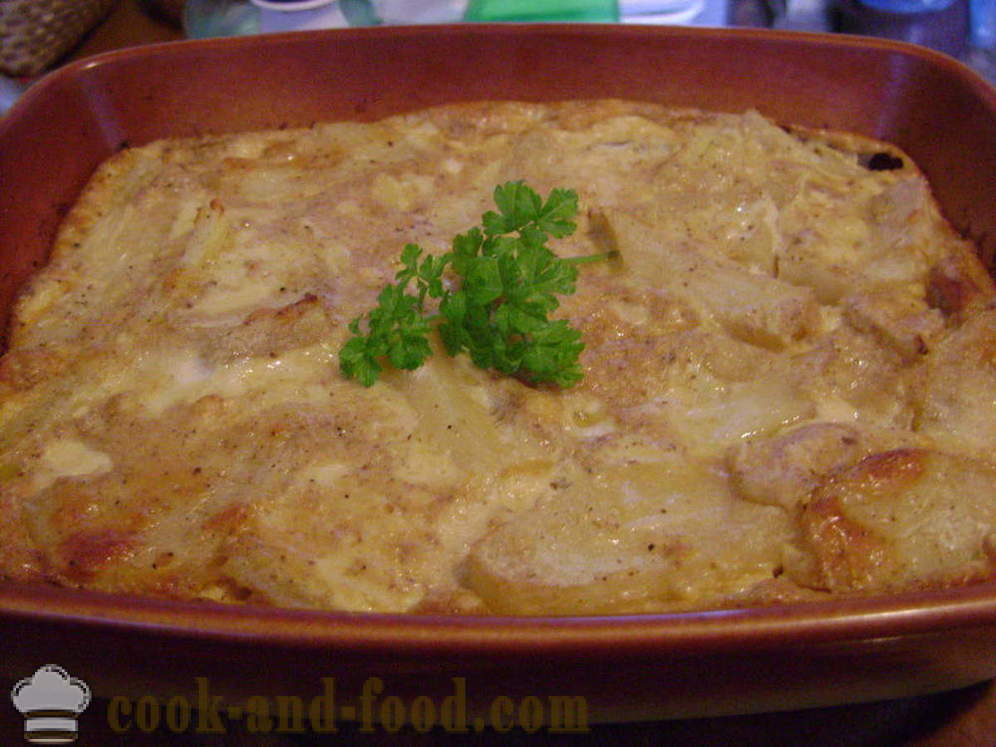 Πατάτες ψημένο σε σάλτσα κρέμας - τόσο νόστιμα ψητά πατάτες στο φούρνο με καφετί κρούστα, με μια βήμα προς βήμα φωτογραφίες συνταγή