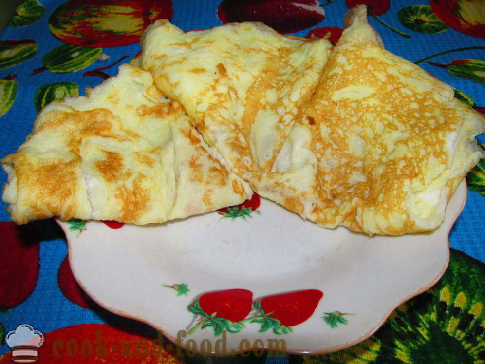 Σαλάτα με τηγανίτες αυγά και κοτόπουλο - πώς να προετοιμάσει μια σαλάτα με τηγανίτες, αυγά, βήμα προς βήμα φωτογραφίες συνταγή