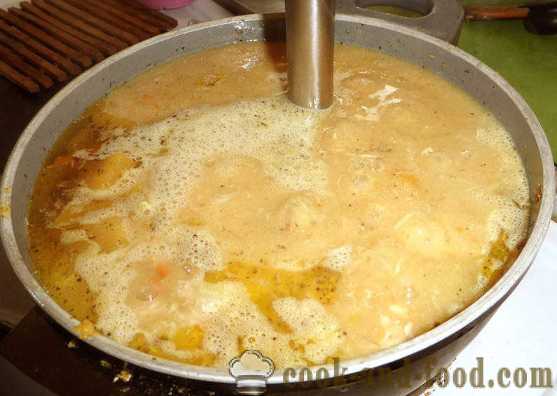 Σούπα κολοκύθας με κρέμα γάλακτος και κρέατος - πώς να μαγειρεύουν μια νόστιμη σούπα κολοκύθας με κρέμα, με μια βήμα προς βήμα φωτογραφίες συνταγή