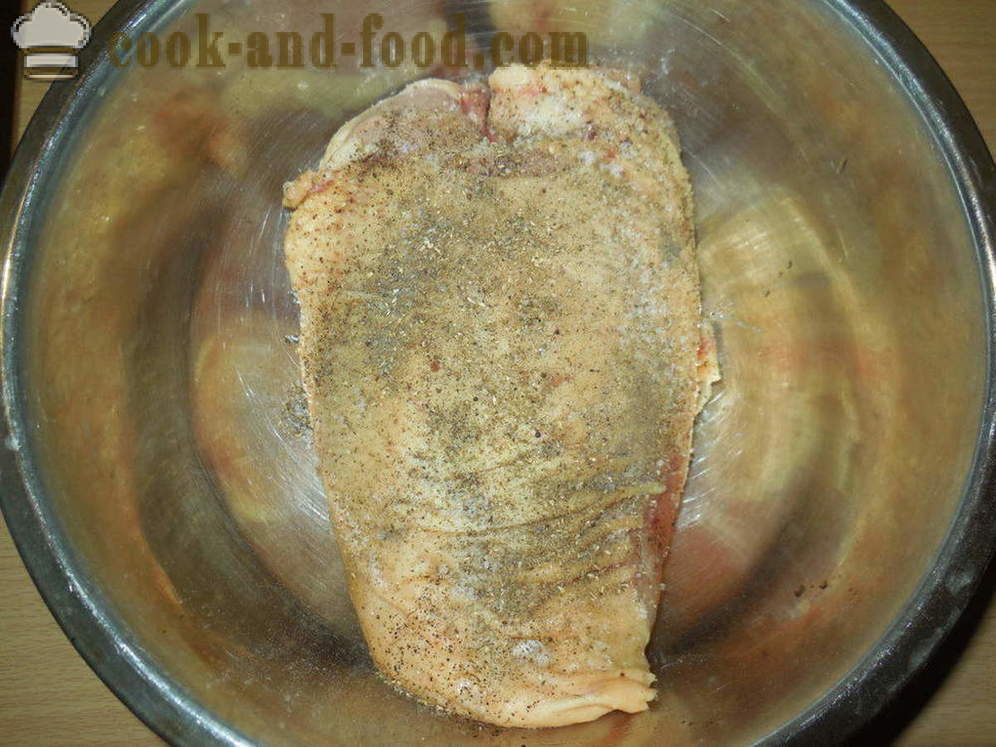 Ζουμερό στήθος κοτόπουλου ψημένο στο φούρνο - πώς να μαγειρεύουν στήθη κοτόπουλου στο φούρνο, με μια βήμα προς βήμα φωτογραφίες συνταγή