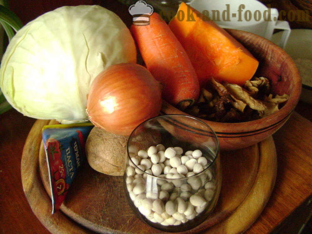 Σούπα λαχανικών με μανιτάρια και φασόλια - πώς να μαγειρεύουν σούπα με μανιτάρια, ένα βήμα προς βήμα φωτογραφίες συνταγή