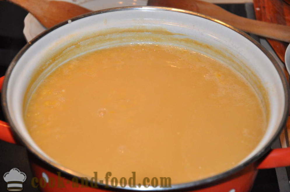 Delicious σούπα με μπιζέλια με κρεμμύδι και μπέικον - πώς να μαγειρεύουμε νόστιμα πουρέ αρακά, ένα βήμα προς βήμα φωτογραφίες συνταγή