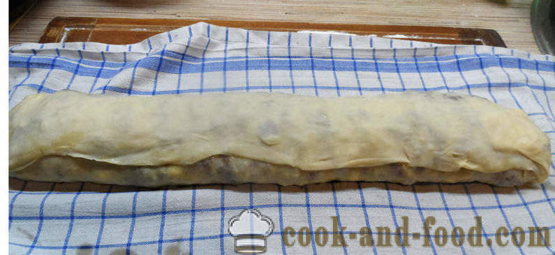 Strudel με κεράσια - πώς να μαγειρεύουν στρούντελ με κεράσι, με μια βήμα προς βήμα φωτογραφίες συνταγή