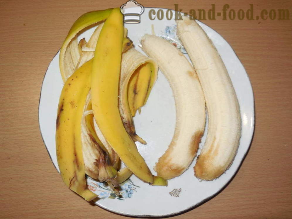 Μπανάνες στο φούρνο με καρύδια και ζάχαρη - όπως ψητά μπανάνες στο φούρνο για επιδόρπιο, ένα βήμα προς βήμα φωτογραφίες συνταγή