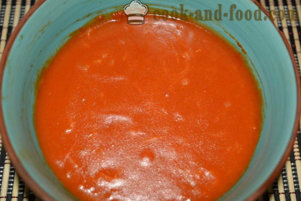 Σάλτσα Quick-σάλτσα με πάστα ντομάτας στο φούρνο μικροκυμάτων - πώς να μαγειρεύουν σάλτσα ντομάτας, σάλτσα σε ένα φούρνο μικροκυμάτων, ένα βήμα προς βήμα φωτογραφίες συνταγή