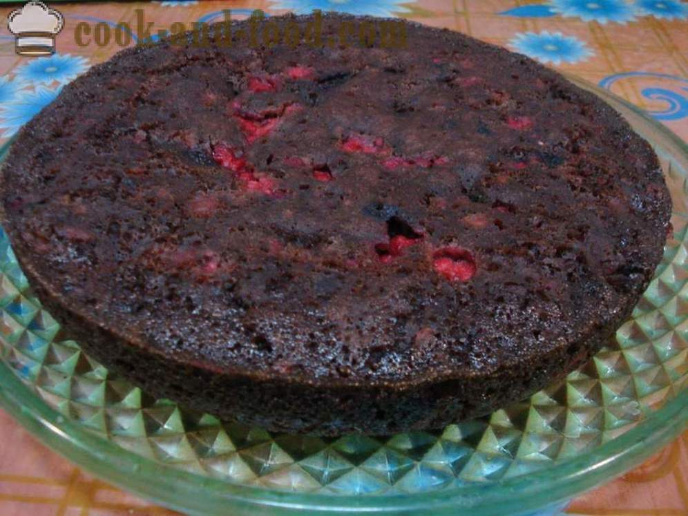 Lean κέικ σοκολάτας χωρίς αβγά - πώς να μαγειρέψουν ένα κέικ σοκολάτας στην multivarka, βήμα προς βήμα φωτογραφίες συνταγή