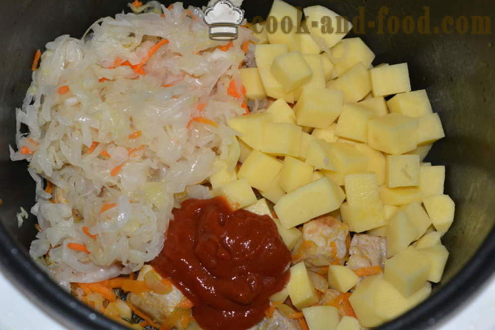 Ξινή σούπα από λάχανο τουρσί με multivarka κρέας - πώς να μαγειρεύουν σούπα από λάχανο τουρσί σε multivarka, βήμα προς βήμα φωτογραφίες συνταγή