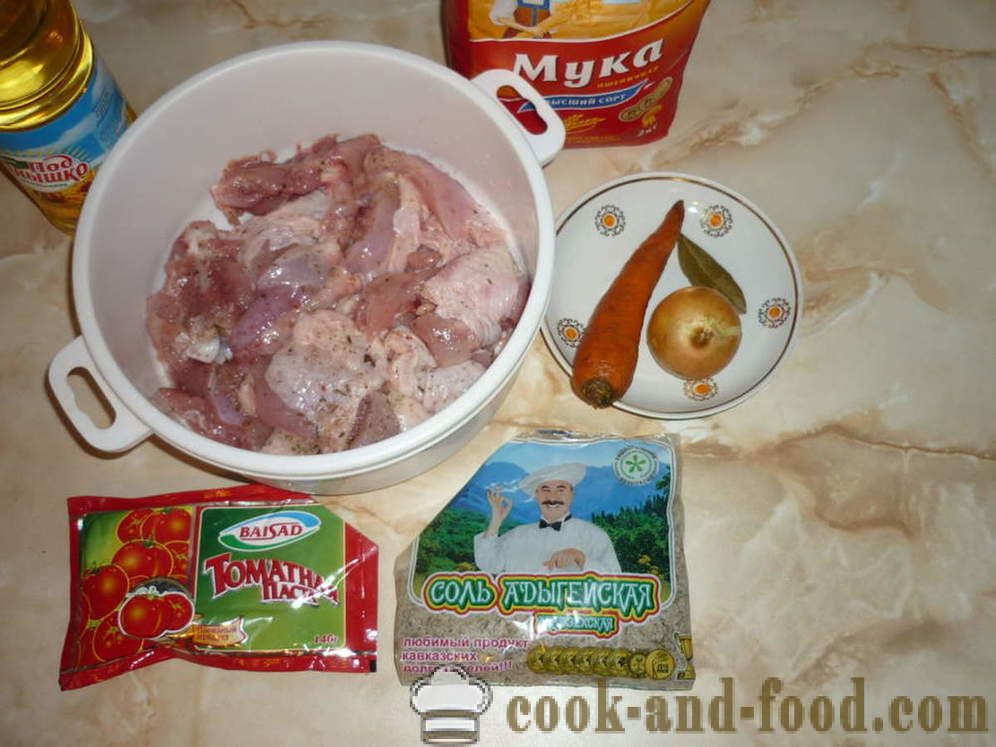 Κοκκινιστό κοτόπουλο με σάλτσα ντομάτας - τόσο νόστιμο για να μαγειρέψουν κοτόπουλο στιφάδο, ένα βήμα προς βήμα φωτογραφίες συνταγή
