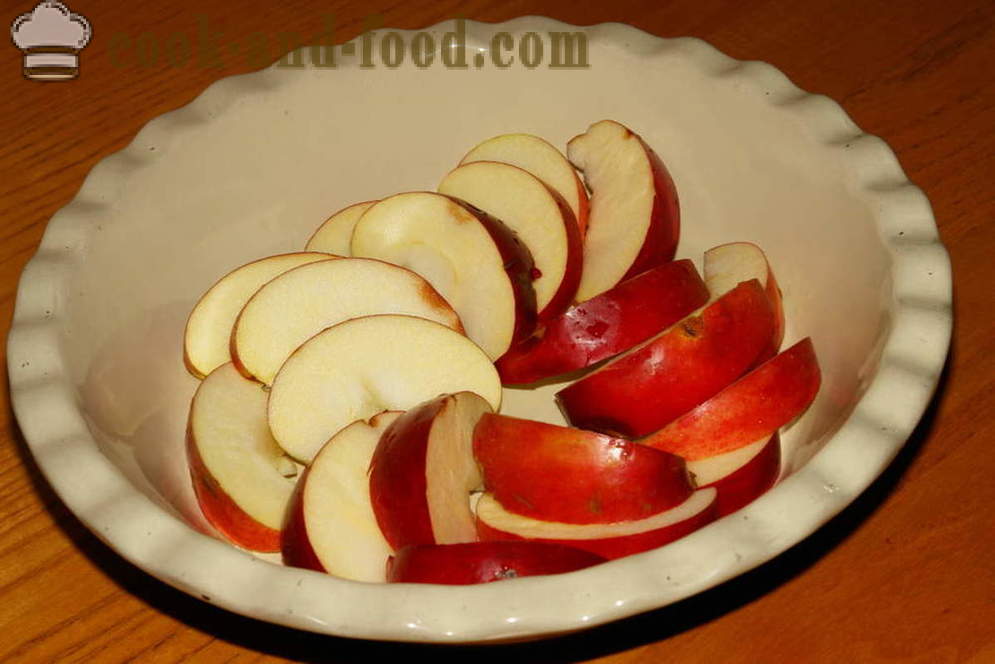 Παντεσπάνι με μήλα στο φούρνο - πώς να μαγειρεύουν ένα παντεσπάνι με μήλα, ένα βήμα προς βήμα φωτογραφίες συνταγή