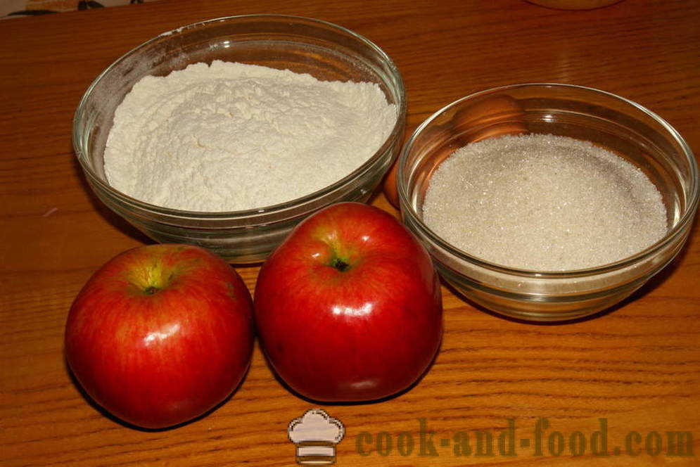 Παντεσπάνι με μήλα στο φούρνο - πώς να μαγειρεύουν ένα παντεσπάνι με μήλα, ένα βήμα προς βήμα φωτογραφίες συνταγή