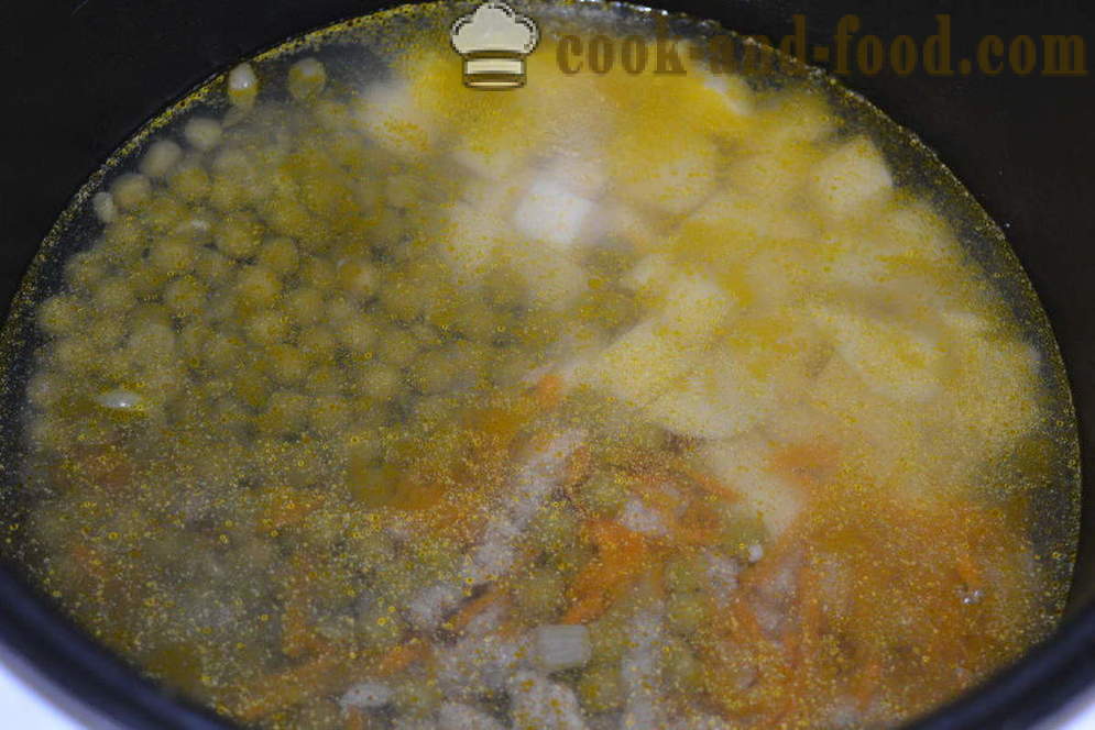 Μπιζέλι στην multivarka - πώς να μαγειρεύουν σούπα με μπιζέλια σε multivarka, βήμα προς βήμα φωτογραφίες συνταγή