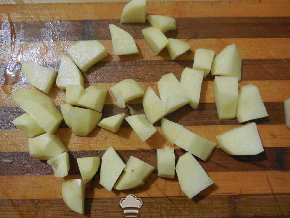 Ψητό κατσαρόλας με κρέας και πατάτες - πώς να μαγειρέψουν ένα ψητό κατσαρόλας στο φούρνο, με μια βήμα προς βήμα φωτογραφίες συνταγή